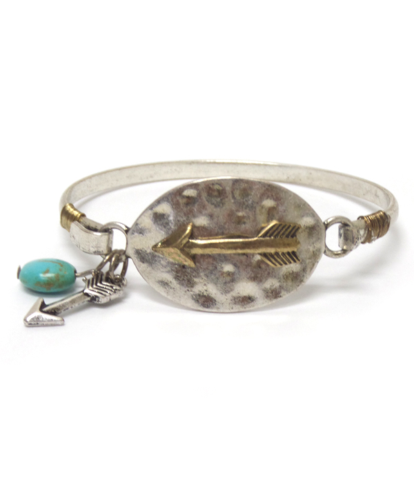 Arrow  charm thin bangle bracelet
