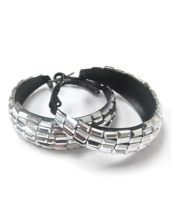 Rhinestones small hoop earrings