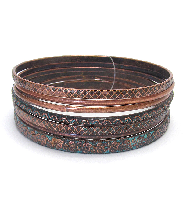 Multi metal stackable bangle bracelet