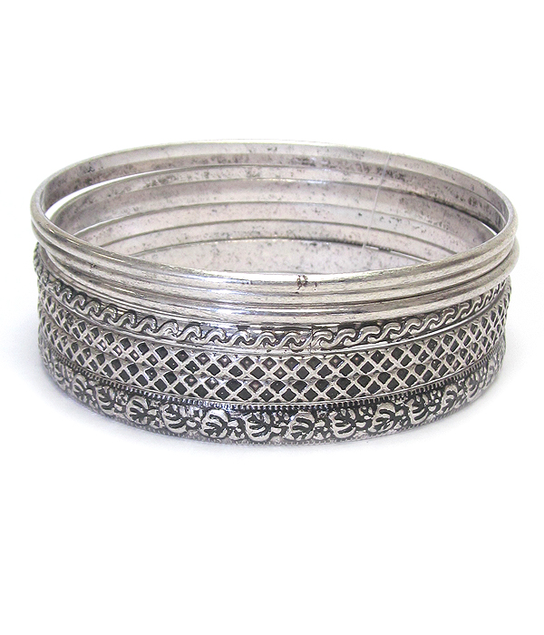 Multi metal stackable bangle bracelet