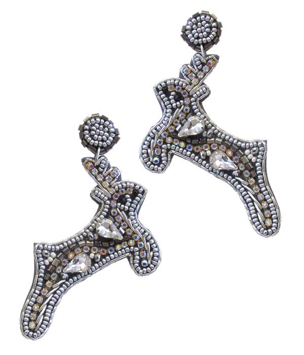 Handmade christmas theme multi seedbead earring - reindeer