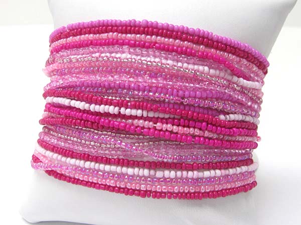 Multi row fashion seed beads bracelet
