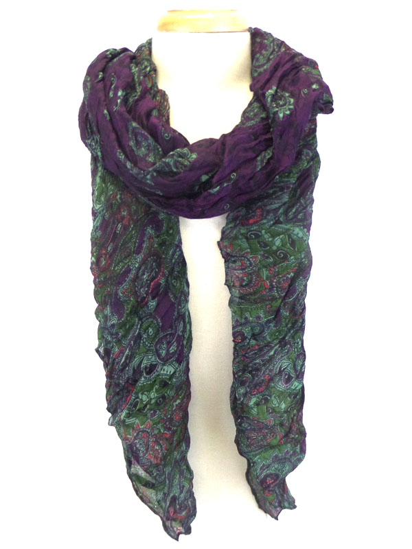 Ameba print wrinkled scarf