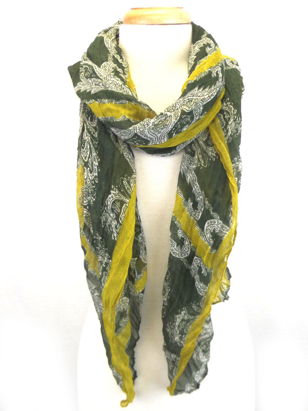 Ameba print wrinkled scarf