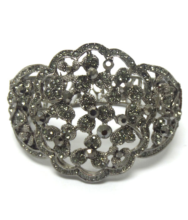 Crystal thick flower bangle