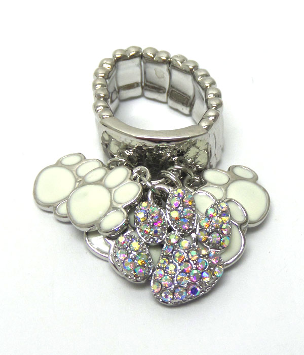 Paw print charm ring 