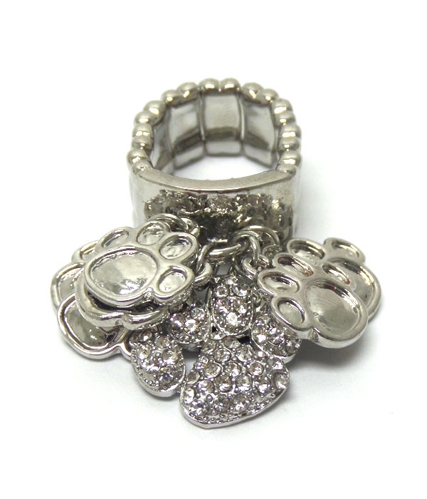 Paw print charm ring 