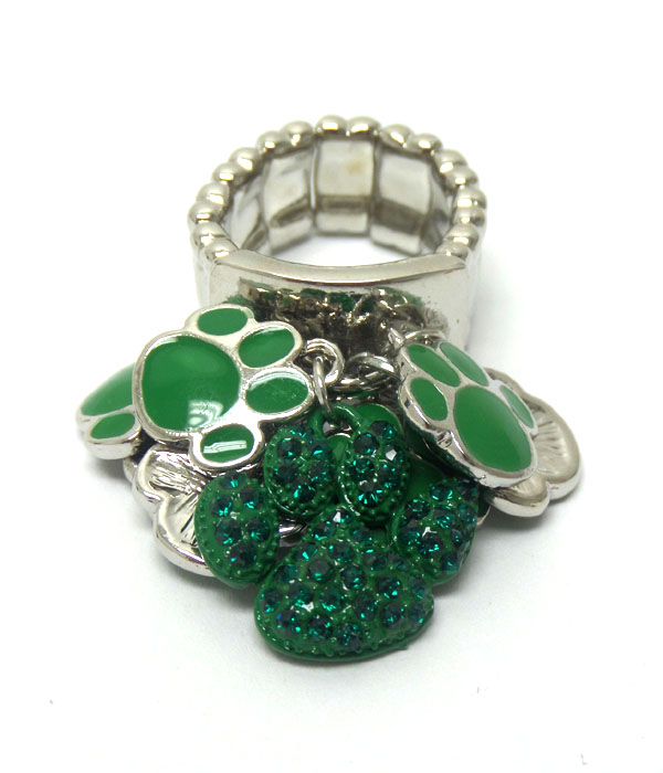Paw print charm ring