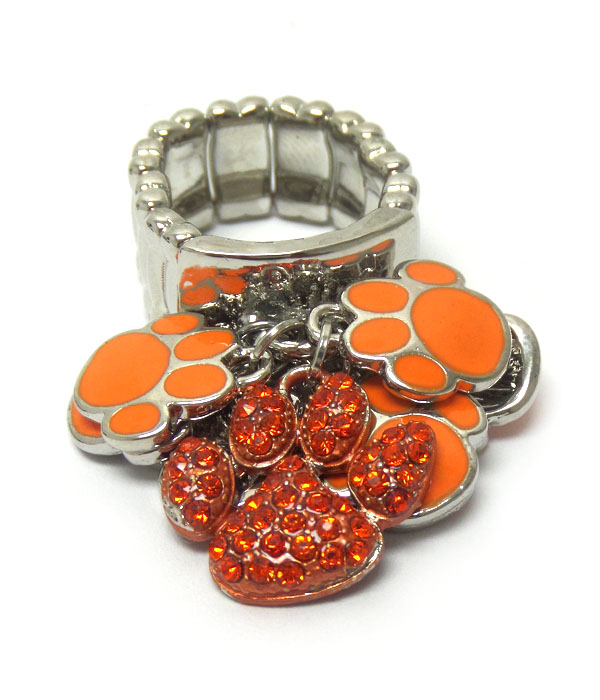 Paw print charm ring 