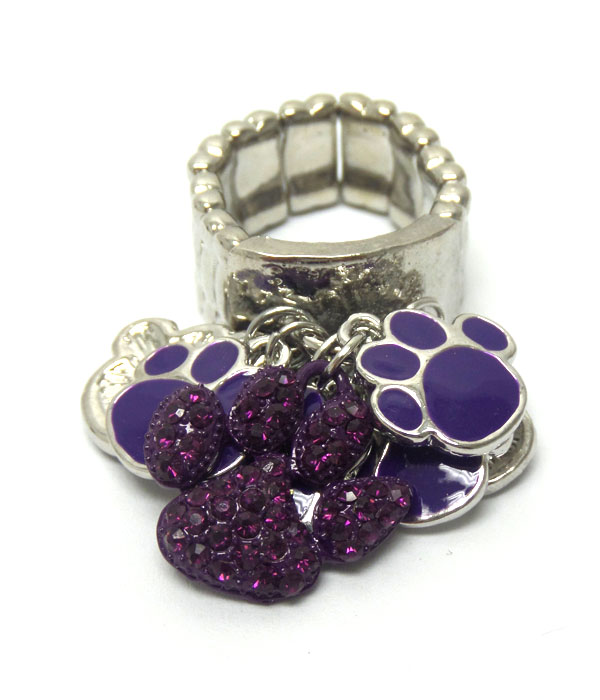 Paw print charm ring 