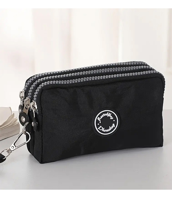 Multi-zip small utility pouch bag