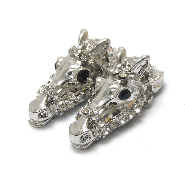 Crystal deco horse earring