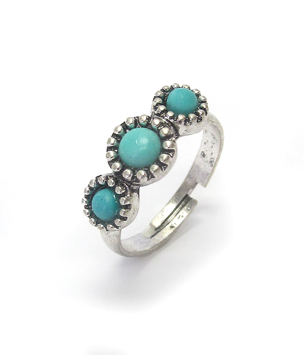 Turquoise adjustable ring