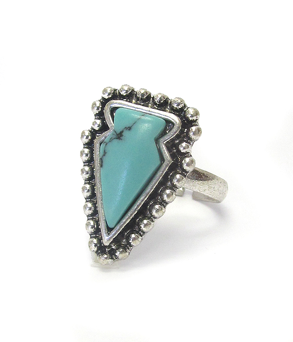 Turquoise arrowhead adjustable ring