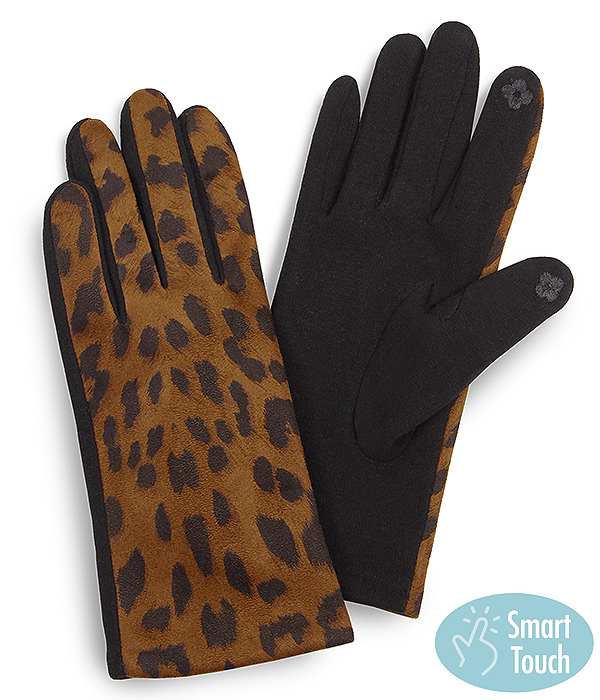 LEOPARD GLOVES - 100% POLYESTER