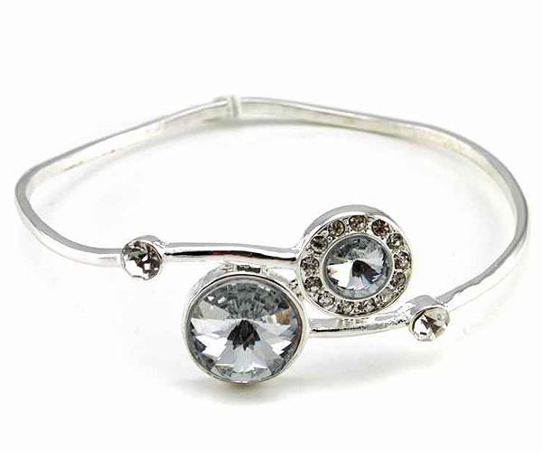 Crystal edge metal bangle 