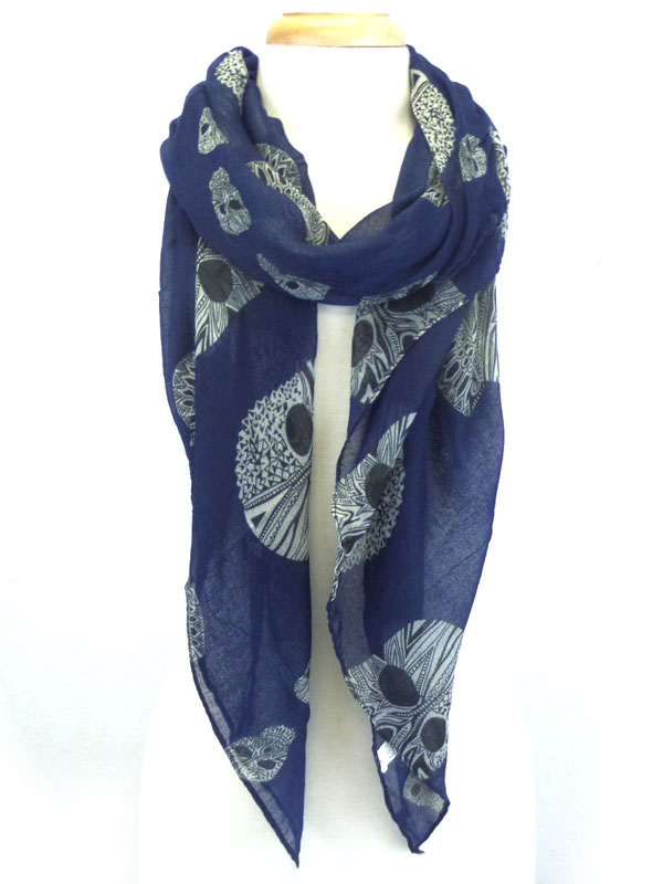 Skull print scarf
