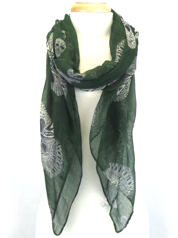 Skull print scarf