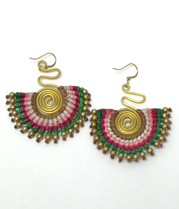 Handmade layered beads hook earrings