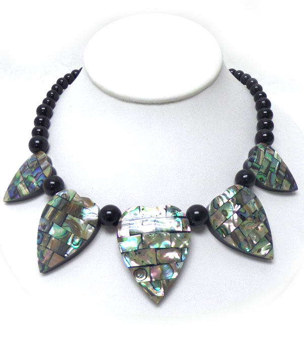 Handmade thick abalone deco necklace