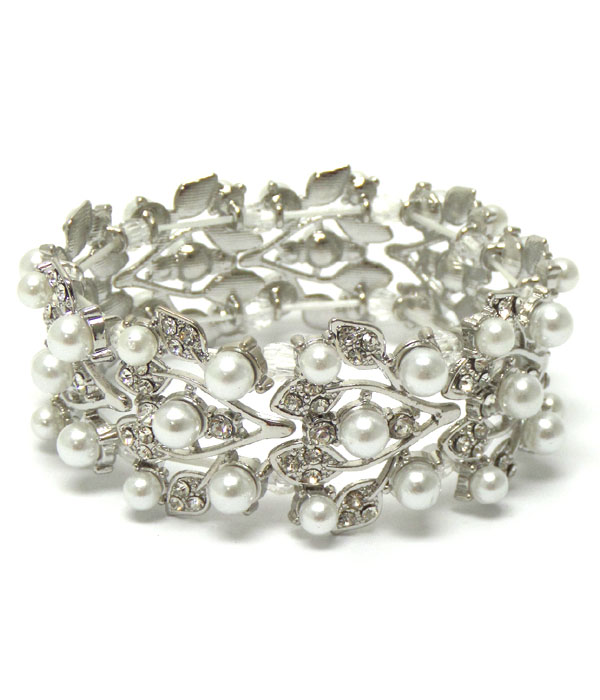 Metal with pearls bracelt 