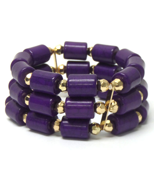 Three layer acrylic beads stretch bracelet