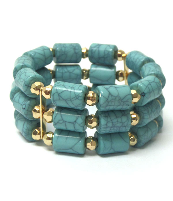 Three layer acrylic beads stretch bracelet