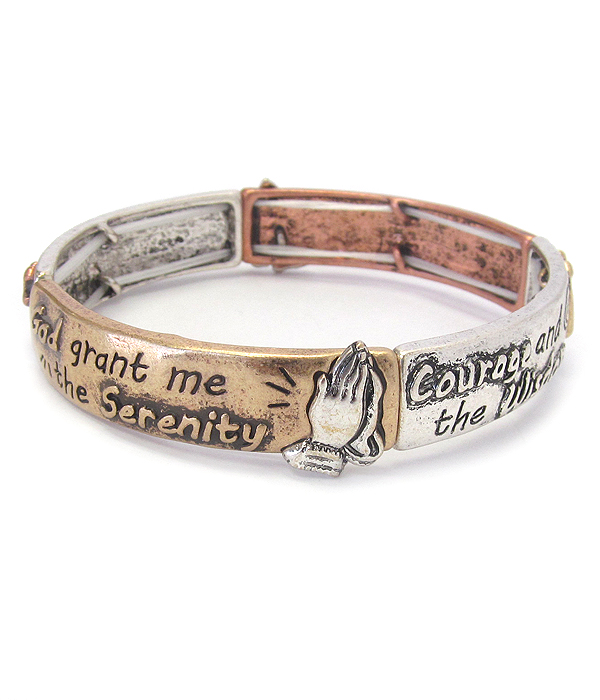 RELIGIOUS INSPIRATION MESSAGE STRETCH BRACELET - SERENITY PRAYER