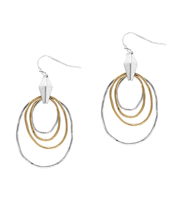 Multi wire hoop mix earring