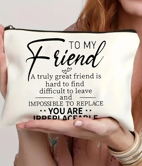 Friendship theme cosmetic makeup bag