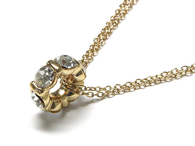 Crystal ring pendant necklace