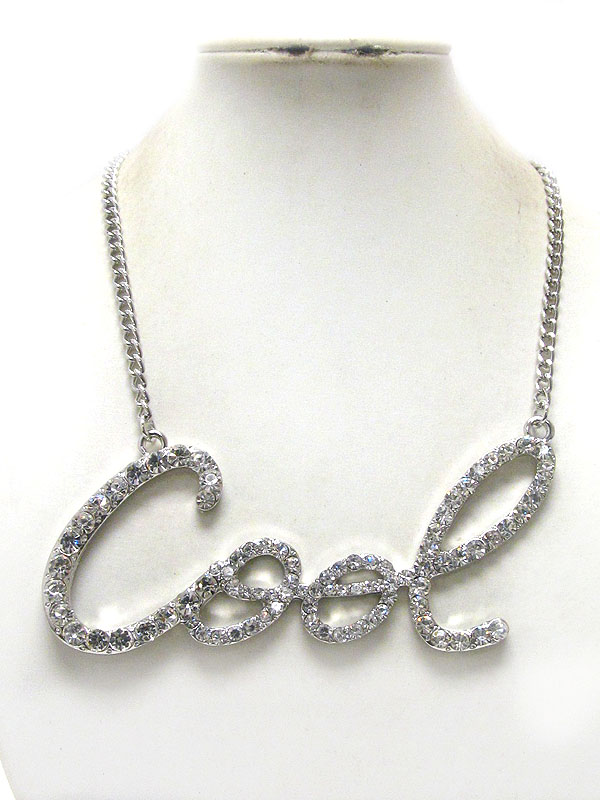 CRYSTAL COOL THICK METAL CHAIN NECKLACE