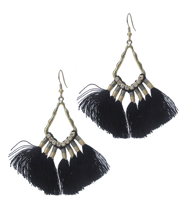 MULTI THREAD TASSEL DROP EARRING