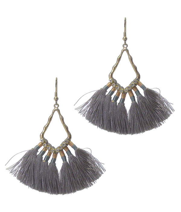 MULTI THREAD TASSEL DROP EARRING