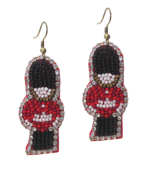 HANDMADE MULTI BEAD NUT CRACKER EARRING