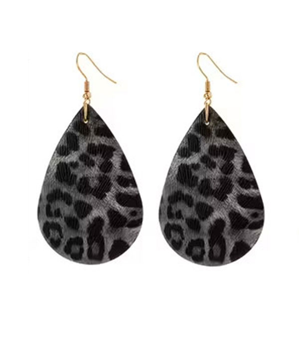 Animal print teardrop earring