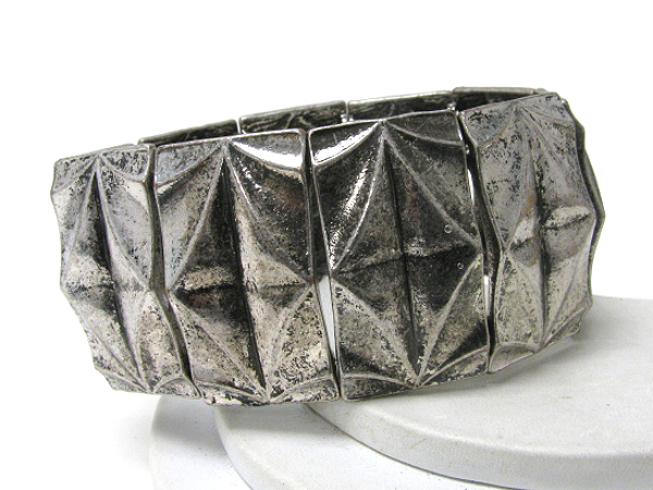 ARCHITECTURAL METAL STICK LINK STRETCH BRACELET