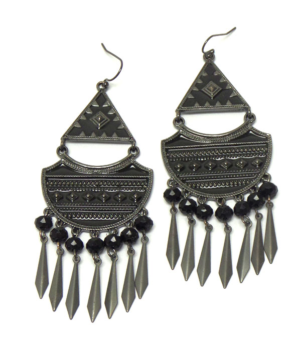 Aztec pattern earring -western