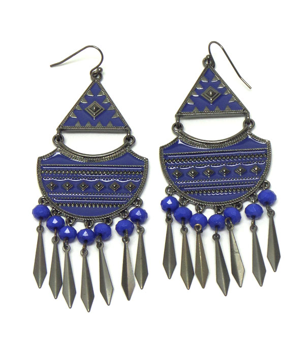 Aztec pattern earring -western
