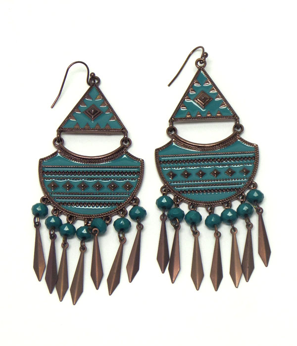 Aztec pattern earring -western