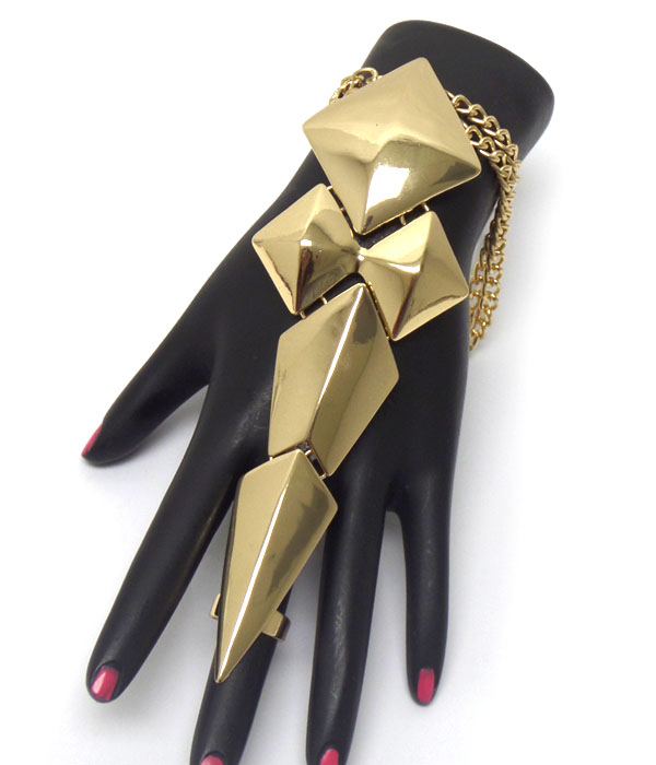 Bold armor style bracelt and ring set