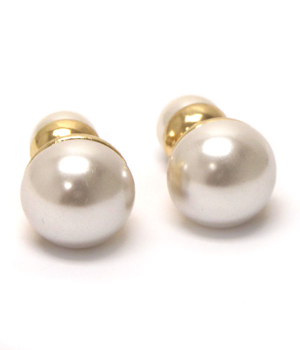 Double tunnel pearl earring 