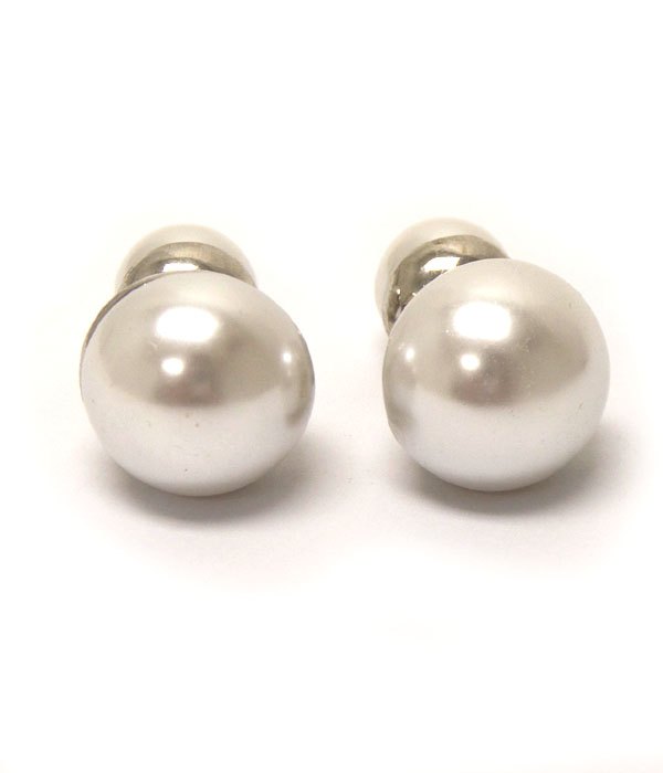 Double tunnel pearl earring 