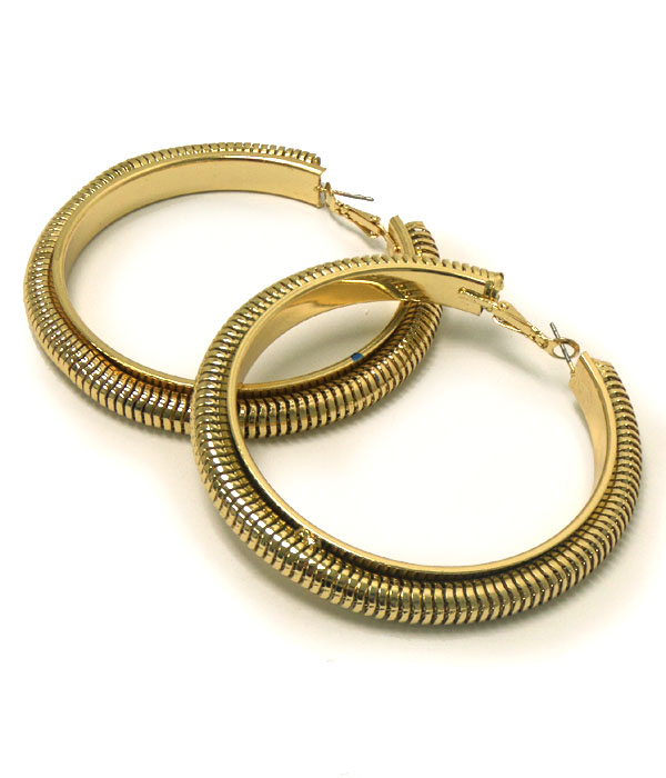 Snake chain hoop earrings 