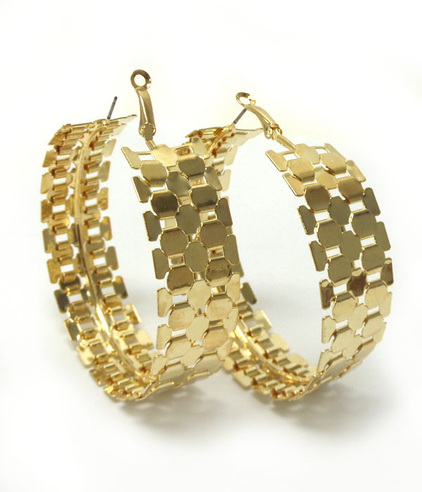 Watch chain hoop earring s