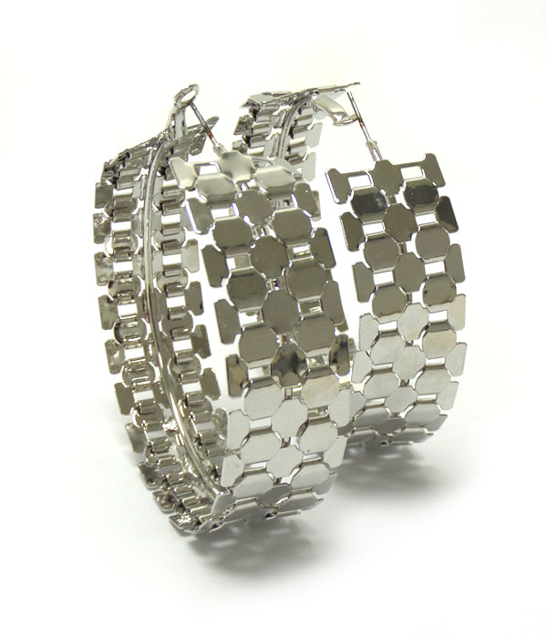 Watch chain hoop earring s