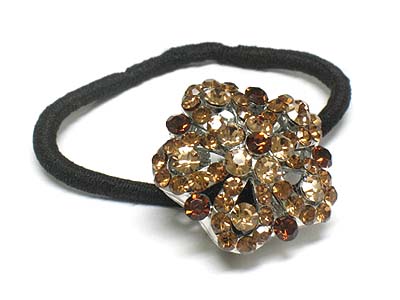 Crystal flower pony tail headband
