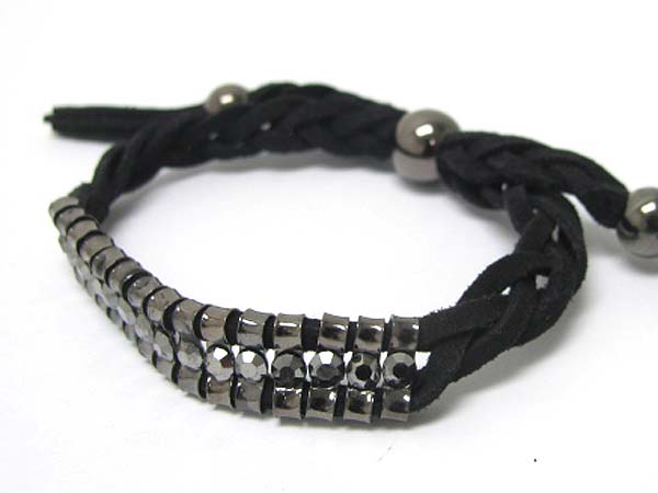 Braided suede wrist band