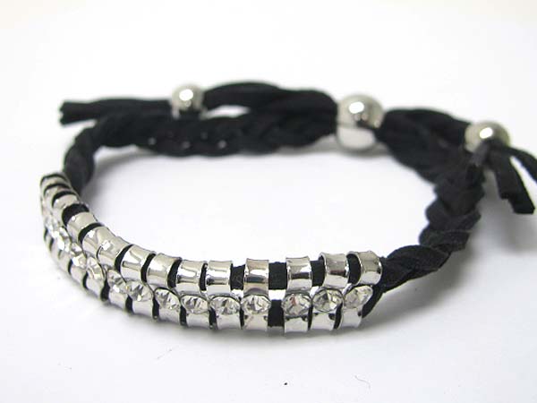 Braided suede wrist band