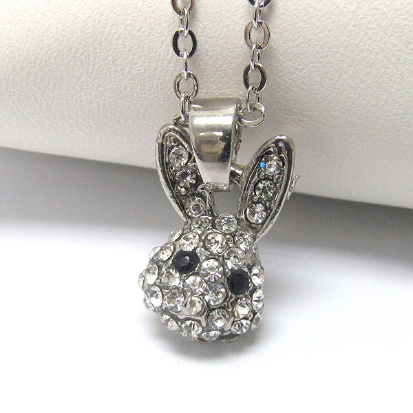 Crystal deco bunny necklace